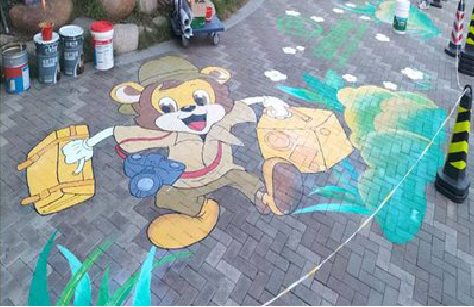 德江夏季画地面彩绘会遇到的问题