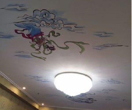 德江如何快速绘制天花板上的手绘墙？